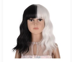 TANTAKO Kids Black White Wig, Kids Short Black and White Wig for Hallowe... - £11.52 GBP