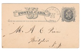 UX5 Postal Card Richmond ME 1877 Fancy Cancel R S Webbe A E Prince Farm ... - £7.93 GBP