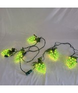 (2) 50&quot; String of 6 Hard Plastic Green Grape Lighted Clusters Indoor/Out... - £19.60 GBP
