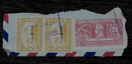 Vintage Used Set of 2 Momotombo 1 Nicaragua, 20 Dia de la Raza Stamps GD... - $3.95