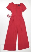 Mauve by Anthropologie Sienna Red Jumpsuit Romper Lace Up Sides Womens 4P - £43.25 GBP