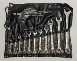 PRO-TECH 11 Piece Metric Combination Wrench Set w/ Roll Bag/Case India VTG  - £22.13 GBP