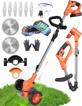 Cordless Weed Wacker, Electric Weed Eater Battery Powered, Foldable, Orange - $129.95