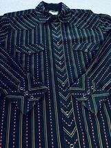 Vintage Wrangler Authentic Western Shirt Men’s Med Black Pink Pearl Snap... - $44.88