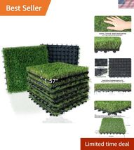 Artificial Grass Tiles Interlocking Turf Deck Set 9 Pack - 12"x12" Synth... - $93.87