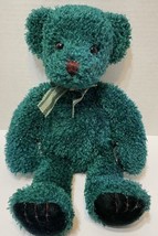 Rare Vintage Russ Berrie Spruce Plush Christmas Green Sparkle Beanie Bear 13 in - £14.54 GBP