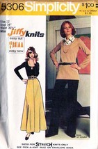 Misses&#39; Knit Top, Skirt &amp; Pants Vtg 1972 Simplicity Pattern 5306 Sz 12 Uncut - £9.57 GBP