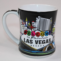 Las Vegas Coffee Mug Welcome To Fabulous Las Vegas Nevada 3D Tea Cup Black White - £10.70 GBP