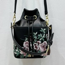 New Fashion Bucket Bag Women Flower Embroider Handbag Retro Leather Shoulder Bag - £68.01 GBP