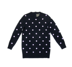 NWT J.Crew Italian Cashmere Polka Dot Sweater in Navy Lilac Pullover XS - £56.94 GBP