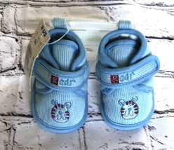 KRU Layette Blue Baby Shoes with Tiger Size 0-3 Months NWT - £6.29 GBP