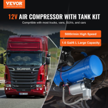 12V Air Compressor with 1.6 Gallon Tank, 120 PSI Onboard System for Horns, Tires - £85.13 GBP