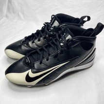 Nike Speed Strike Football Cleats Mens 9 Black White Shoes Sneakers 3/4 Tops Y2K - $26.43