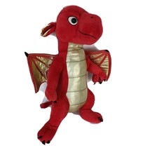 2007 Nanco Animaland 16&quot; Plush Red Dragon Gold Wings Standing Plush Stuf... - £15.80 GBP