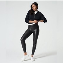 Spanx Faux Leather Leggings Womens Size Medium Black High Waist - £18.92 GBP