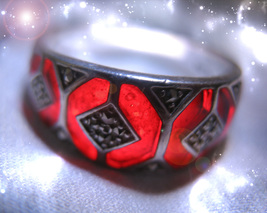 HAUNTED STAINED GLASS RING ACCELERATE THEIR KARMA HIGHEST LIGHT COLLECT MAGICK image 2