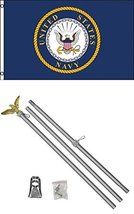 3&#39;x5&#39; Us Navy Polyester Flag And 6&#39; Aluminum Pole Kit - £23.88 GBP