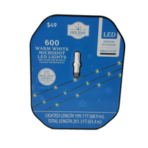 Holiday Time 600 Warm White LED Microdot String Lights Holiday Lighting ... - £31.28 GBP