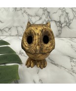 Vintage Cast Iron Metal Owl Candle Holder Gold 2 Piece Japan Brutalist D... - $35.63
