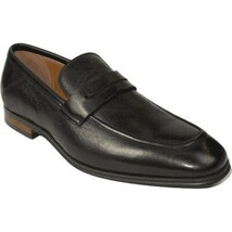 Men's Shoes Steve Madden Soft Leather upper Slip On Penny Acheron Black image 10