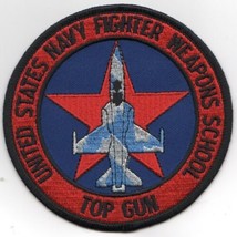 4&quot; Navy Usn Weapons Fighter School Top Gun F-5 On Star Embroidered Jacket Patch - £26.16 GBP