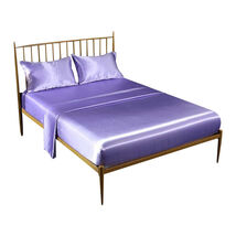 Anyhouz Fitted Sheet Full Size Light Purple Luxury Silky Beddings Set wi... - $89.90