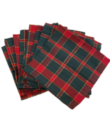 Vintage Woven Christmas Plaid Napkins 18&quot; x 18&quot; Set of 12 - $33.08 CAD