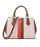 New Michael Kors Women&#39;s Marilyn Medium Leather Satchel Bag Geranium Multi - $207.89