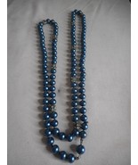 Dark blue Faux Pearl Rhinestone 18&quot; Necklace Strand Costume Jewelry Esta... - $198.17 MXN