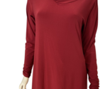 Sympli Ruched Cowl Neck Long Sleeve Tunic Women&#39;s 12 Red NWOT - $52.24
