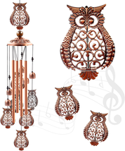 Wind Chimes Outdoor Clearance,  Owl Aluminum Tube Windchime with S Hook,Patio Ga - £21.11 GBP