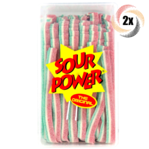 2x Tubs Sour Power Watermelon Flavored Candy Belts | 144 Belts Per Tub | 2.5lbs - $1,156.75 MXN