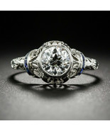White Moissanite 2.15Ct Round Cut 14k White Gold Finish Engagement Ring Size 6.5 - $148.50