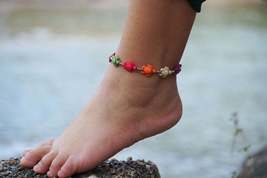 Colorful Turtle Boho Silver Anklet - £9.99 GBP