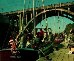 DePoe Bay  Oregon OR Jimco Deep Sea Fishing Boat Bridge  UNP Chrome Postcard - £7.70 GBP