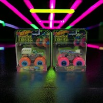 Hot Wheels Monster Truck Glow in the Dark Haul Yall &amp; Rodger Dodger Bund... - $29.39