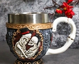 Cameo Skeletons Bridal Couple Love Never Dies Wedding Scrollwork Tea Cup... - $30.99