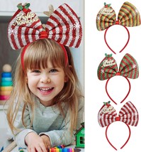 3 Pcs Christmas Bow Headband Big Bow Hair Accessories for Women Kids Chr... - £17.81 GBP