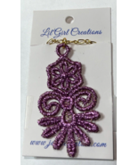 Necklace Fashion Jewelry Lavender Thread Machine Embroidered 18&quot; Chain New - £11.67 GBP