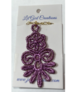 Necklace Fashion Jewelry Lavender Thread Machine Embroidered 18&quot; Chain New - $282.52 MXN