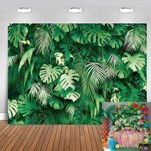 72X60In Jungle Safari Plants Photo Background For Hawaiian Luau Party Green Trop - £20.33 GBP