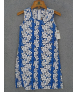 PACIFIC LEGEND SLEEVELESS GIRLS TANK DRESS SIZE 12 BLUE WHITE FLORAL COT... - £14.38 GBP