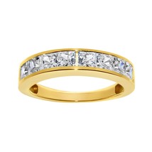 1.4CT Principessa Diamanti Finti Montatura a Canale Fede Nuziale 14K Oro Argento - $98.06