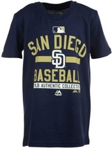 Majestic Youth San Diego Padres On Filed Team Shirt-Navy, XL - £14.31 GBP