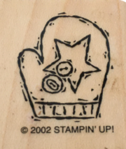 Stampin Up Rubber Stamp Winter Glove Mitten Country Star Button Card Making Art - £3.18 GBP