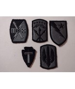 ACU PATCHES (GRAY ON BLACK) WITH HOOK &amp; LOOP LOT OF 5 USED :KY25-20 - $5.94