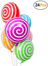 Simple polymer 18&quot; Colorful Lollipop Balloons Candy Foil Balloons Spiral... - £14.78 GBP