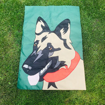 VTG German Shepherd Embroidered Sewn Garden Welcome Flag 28x42 Go Fly Ki... - $34.60
