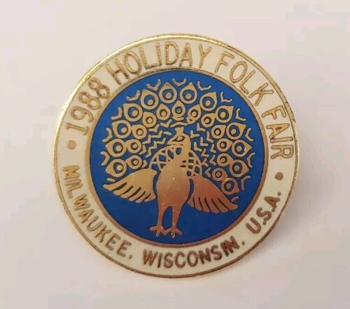 VTG 1988 Holiday Folk Fair MILWAUKEE Wisconsin Collectible Lapel Hat Pin - $19.60