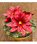 Our America Gift Candle Topper Poinsettias New NIB Holiday - $16.30 CAD
